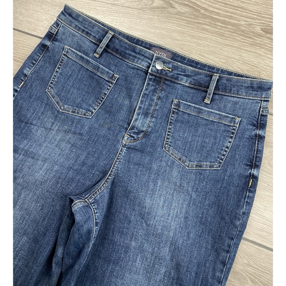 NYDJ Women's Wide Leg Cool Embrace High Rise Denim Jeans Blue Size 14 - Picture 2 of 10